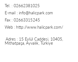 Hali Park Hotel iletiim bilgileri